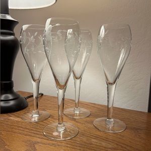 Princess House Heritage Tulip Champagne Flute Glasses